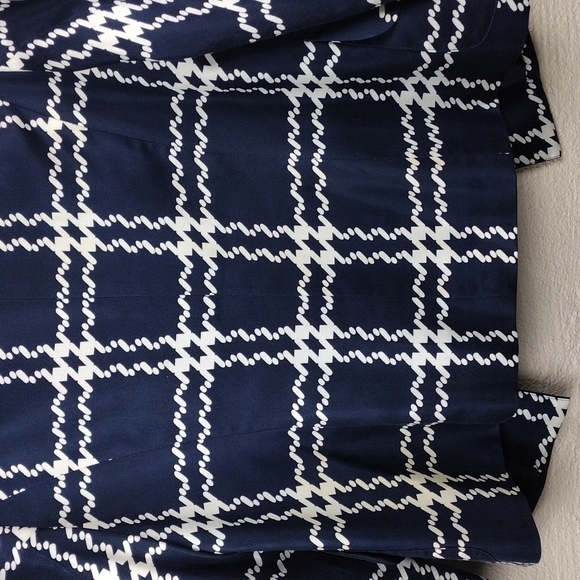 Pendleton Navy Blue 100% Silk Collarless  Elbow Length Sleeve Open Front Blazer - Picture 10 of 13